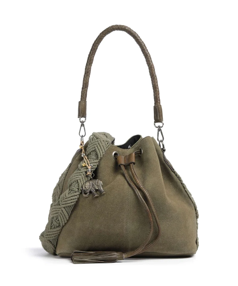 Anokhi Bucket Handtasche olive