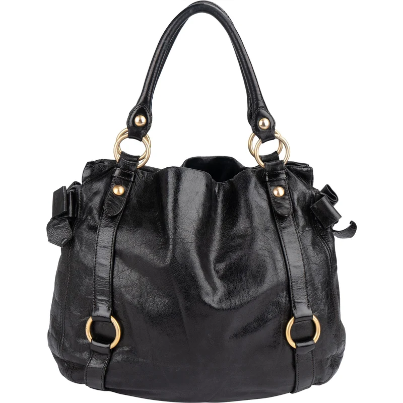 Miu Miu Vitello Lux Bow Hobo Handbag