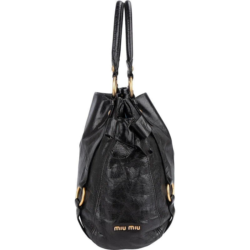 Miu Miu Vitello Lux Bow Hobo Handbag