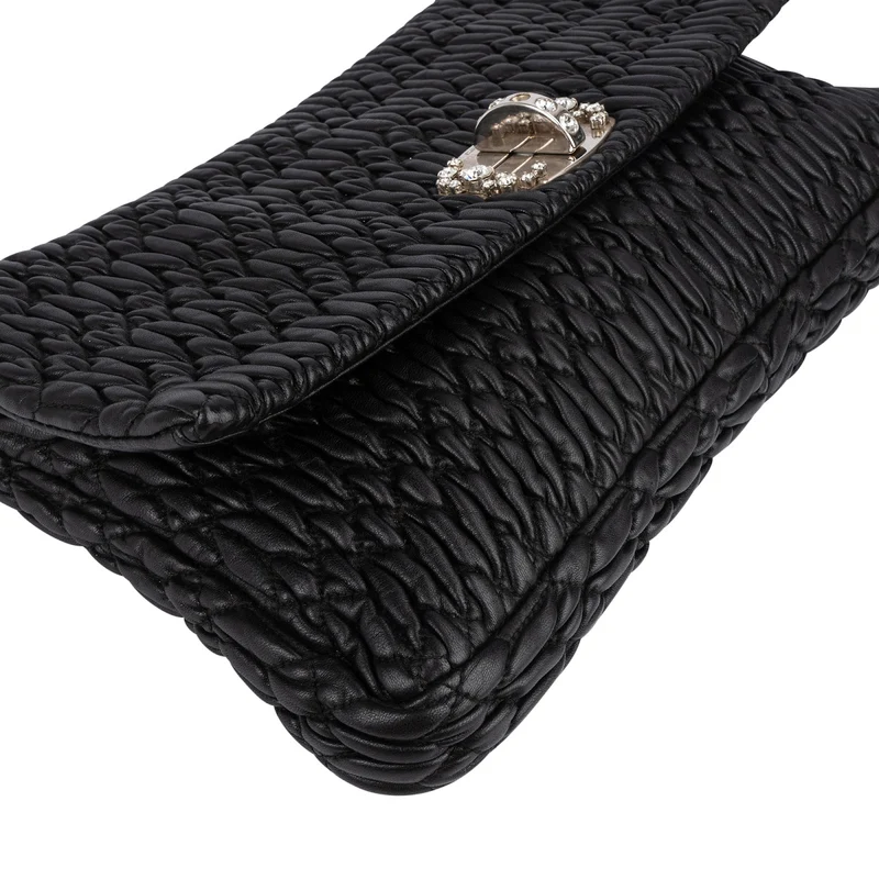 Miu Miu Matelassé Nappa Leather Crystal Shoulder Bag