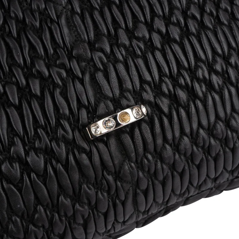 Miu Miu Matelassé Nappa Leather Crystal Shoulder Bag