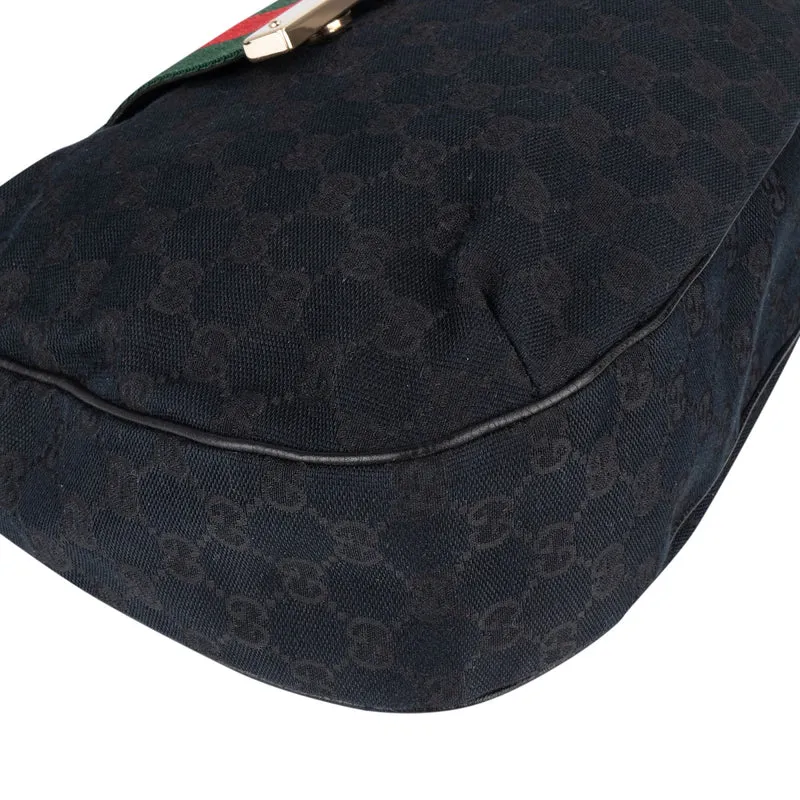 Gucci Monogram GG New Ladies Web Hobo Shoulder Bag