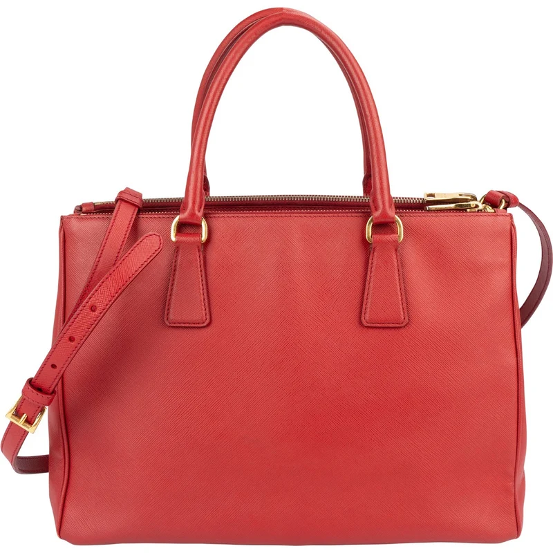 Prada Rouge Saffiano Leather Galleria Handbag