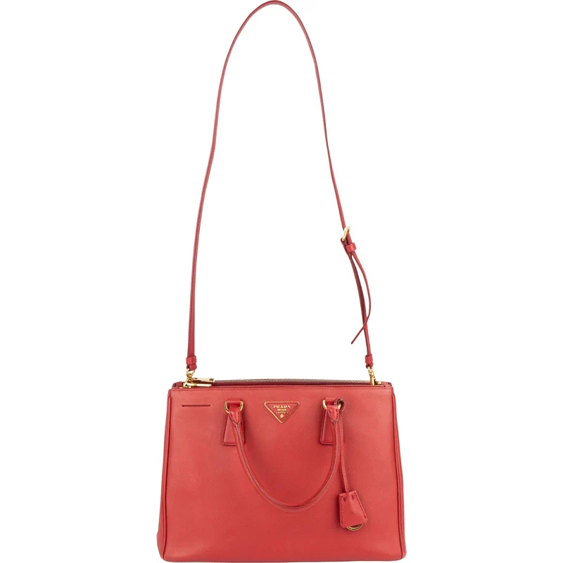 Prada Rouge Saffiano Leather Galleria Handbag
