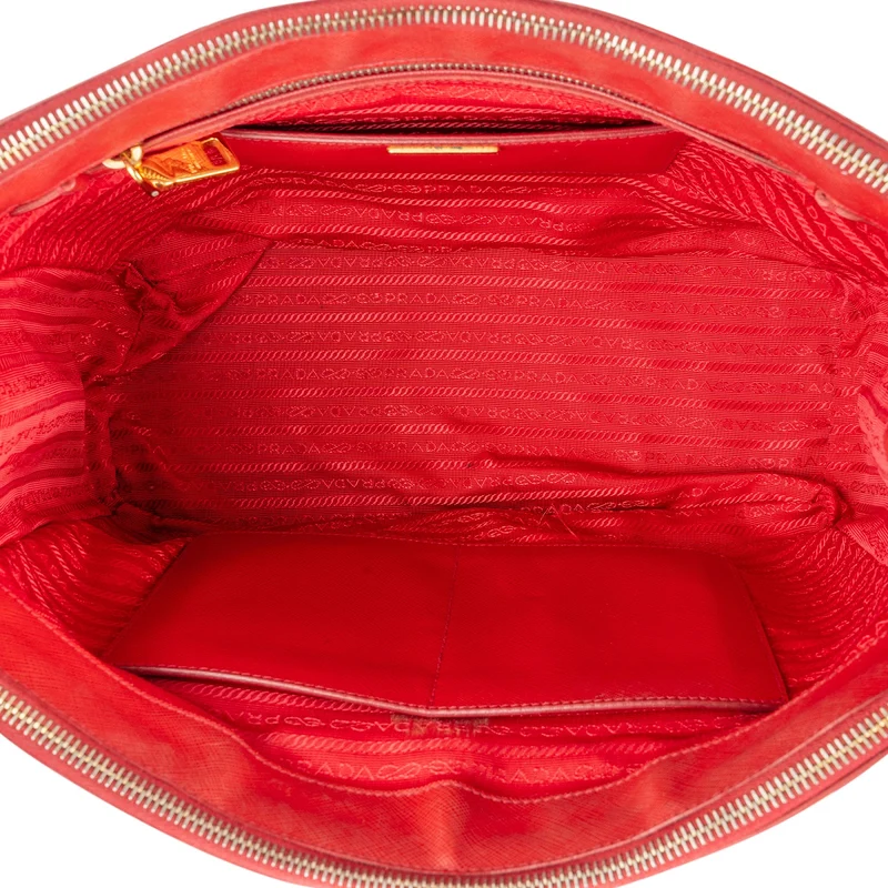 Prada Rouge Saffiano Leather Galleria Handbag