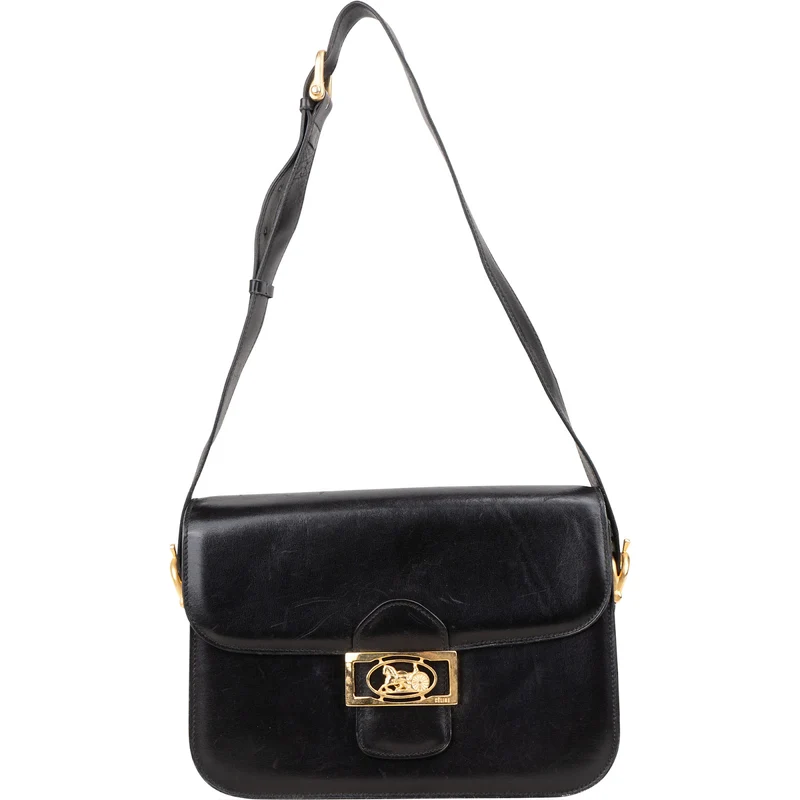 Céline Box Calfskin Leather Triomphe Shoulder Bag