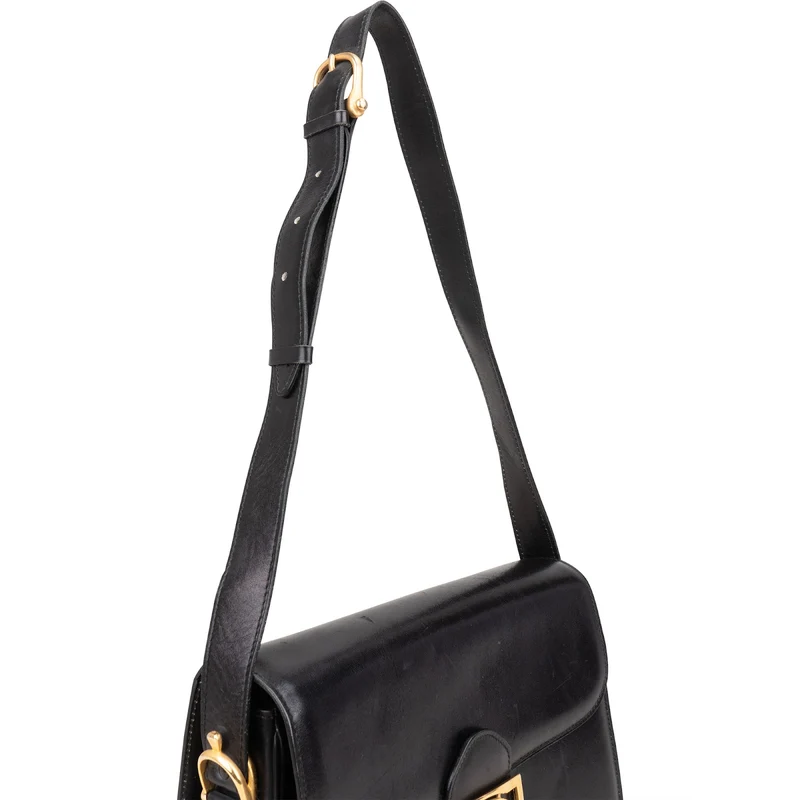 Céline Box Calfskin Leather Triomphe Shoulder Bag