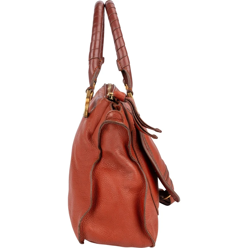 Chloé Grained Calfskin Marcie Satchel Handbag