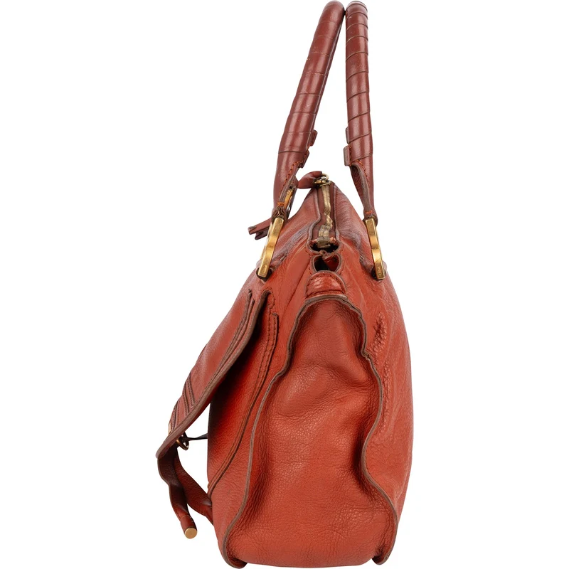 Chloé Grained Calfskin Marcie Satchel Handbag