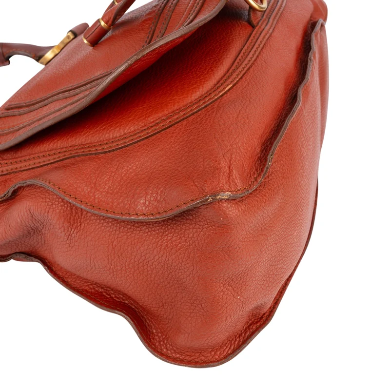 Chloé Grained Calfskin Marcie Satchel Handbag
