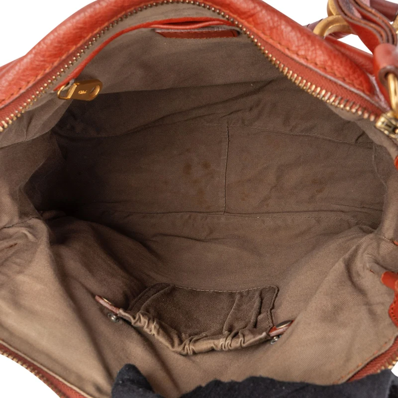 Chloé Grained Calfskin Marcie Satchel Handbag