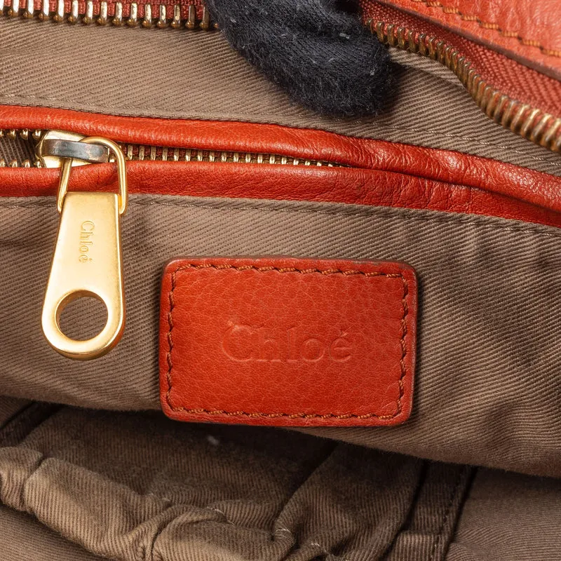 Chloé Grained Calfskin Marcie Satchel Handbag