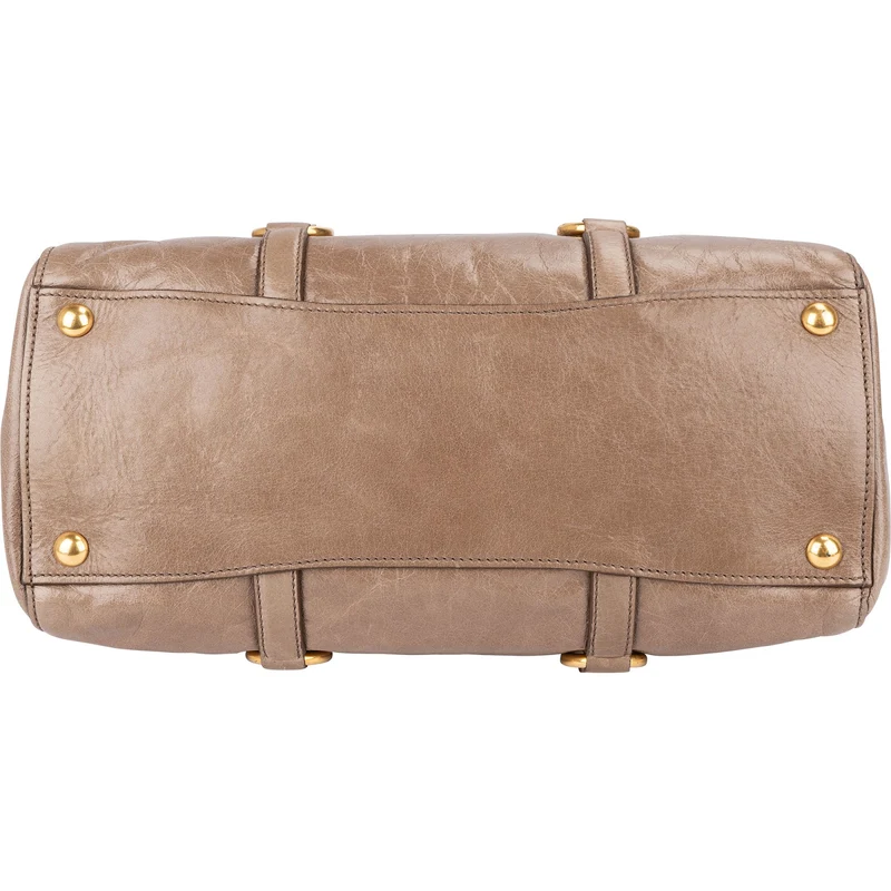 Miu Miu Vitello Lux Leather Tote Handbag