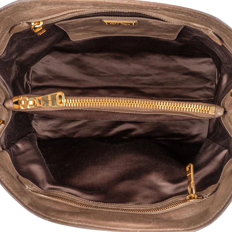 Miu Miu Vitello Lux Leather Tote Handbag