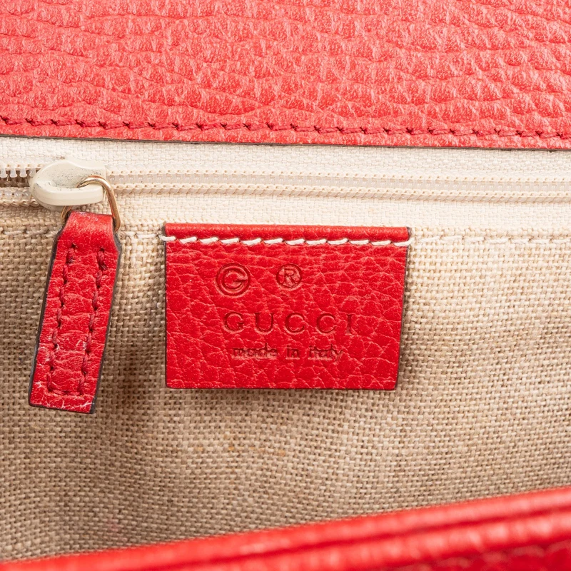 Gucci Pebbled Calfskin Interlocking GG Shoulder Crossbody Bag