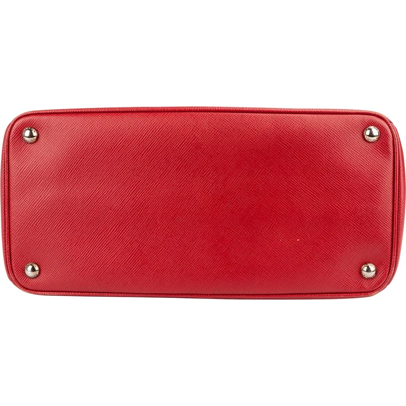 Prada Red Saffiano Leather Double Handbag