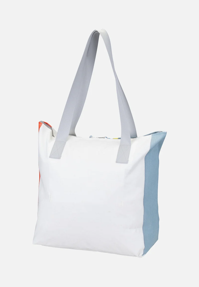 Welle Weel-Weiß/Hellblau/Orange/Gelb - Shopper