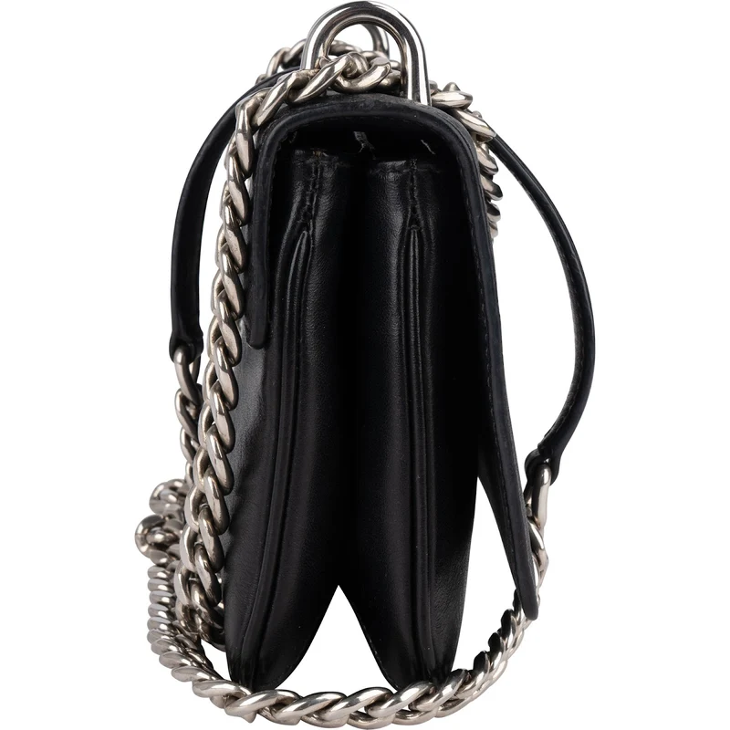 Prada Saffiano Leather Chain Wallet Crossbody Bag