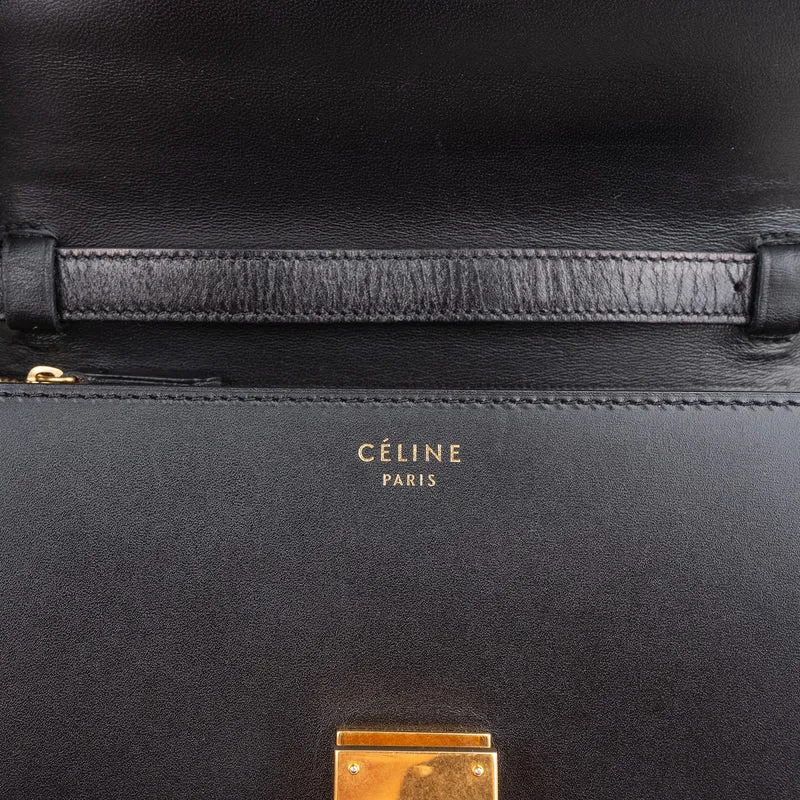 Celine Boxcalf Leather Seesaw Lock Triomphe Classic Box Crossbody Bag