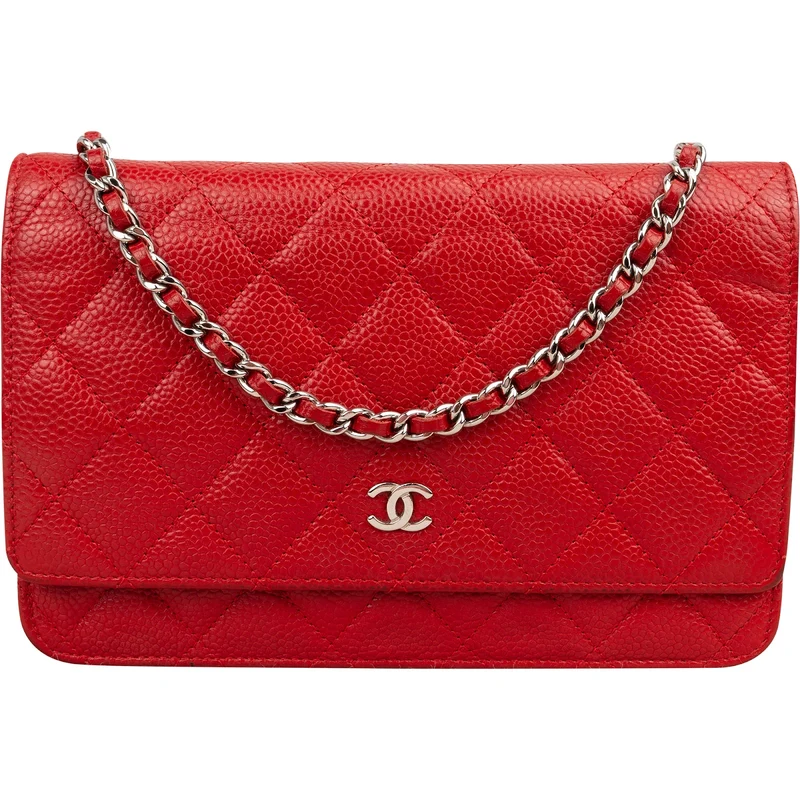 Chanel Quilted Caviar Leather Wallet On Chain Crossbody Bag