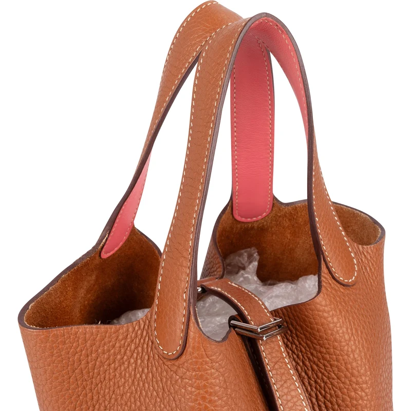 Hermès Brown Taurillon Clemence Picotin Lock 18 (PM) Handbag