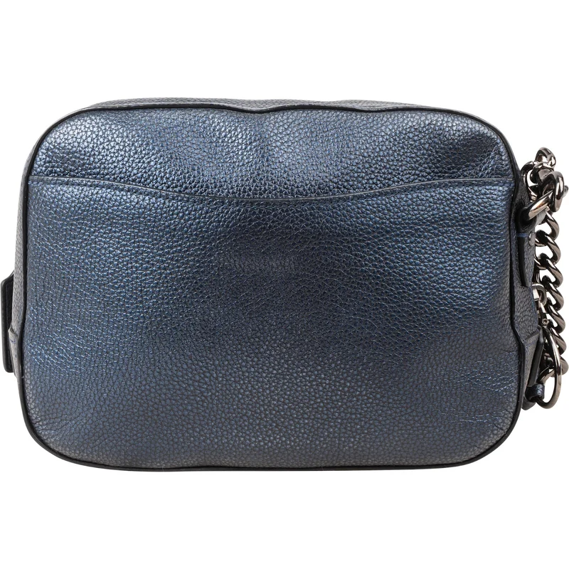 Coach Pebbled Metallic Leather Camera Tassel Crossbody Bag