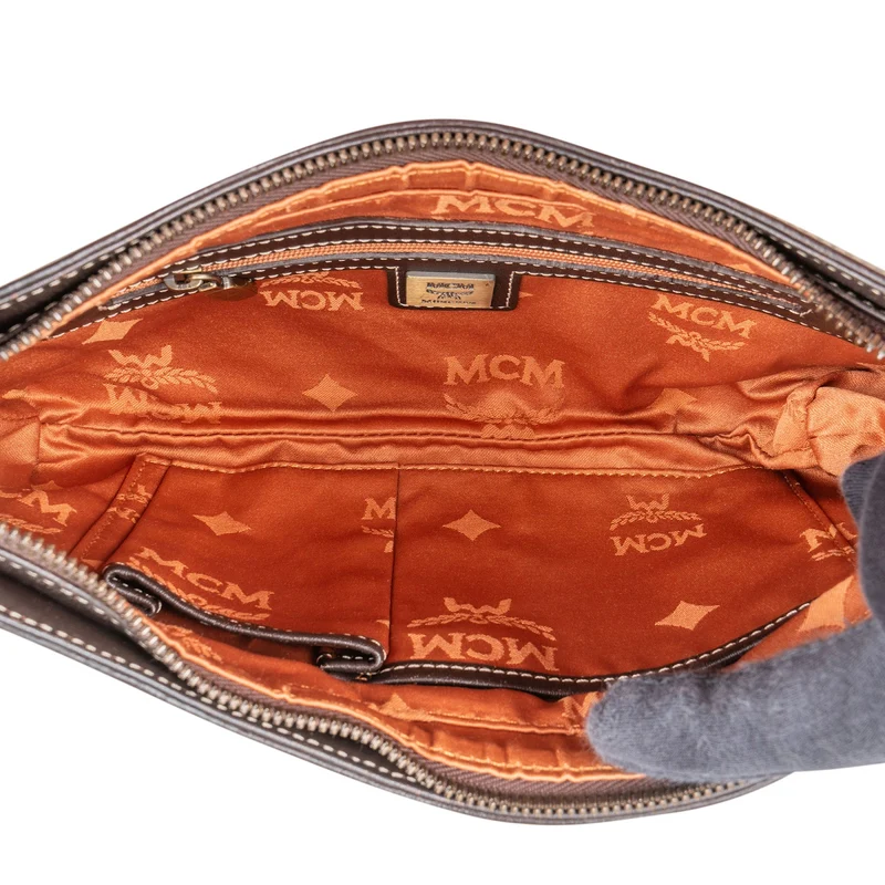 MCM Monogram Visetos Canvas Striped Small Shoulder Bag