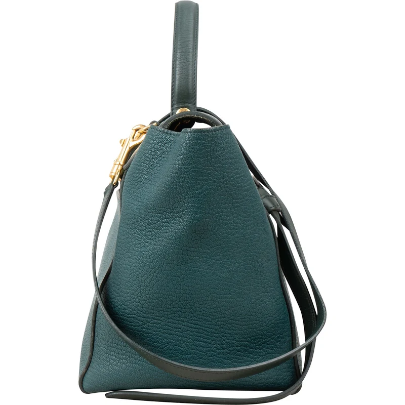 Céline Petrol Leather Grained Calfskin Belt Handbag