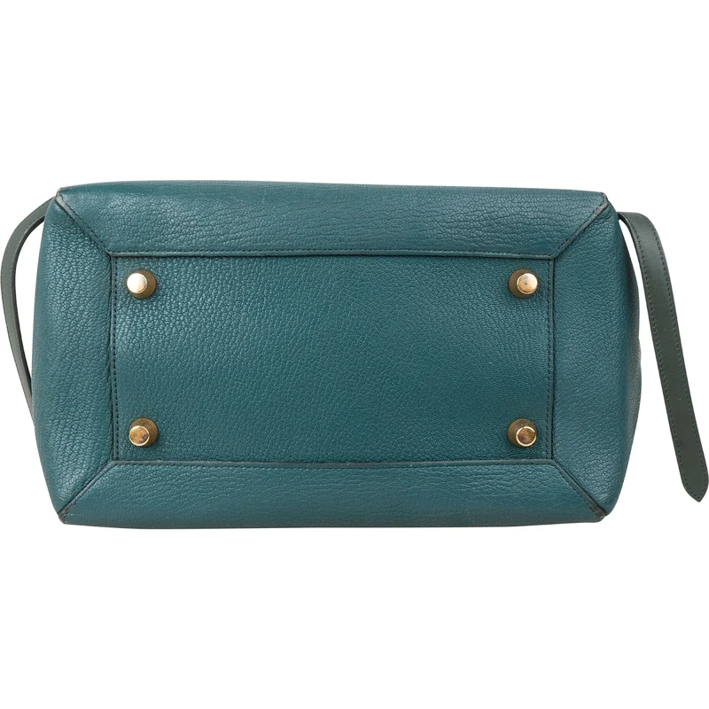 Céline Petrol Leather Grained Calfskin Belt Handbag