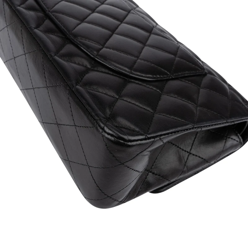 Chanel Quilted Lambskin CC Medium Double Flap Shoulder Bag