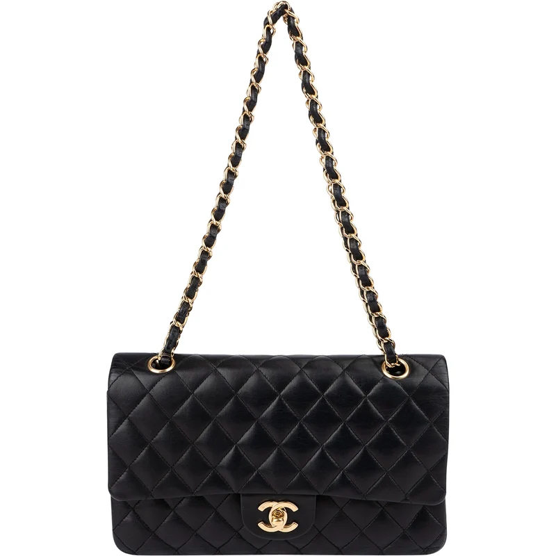 Chanel Quilted Lambskin CC Medium Double Flap Shoulder Bag