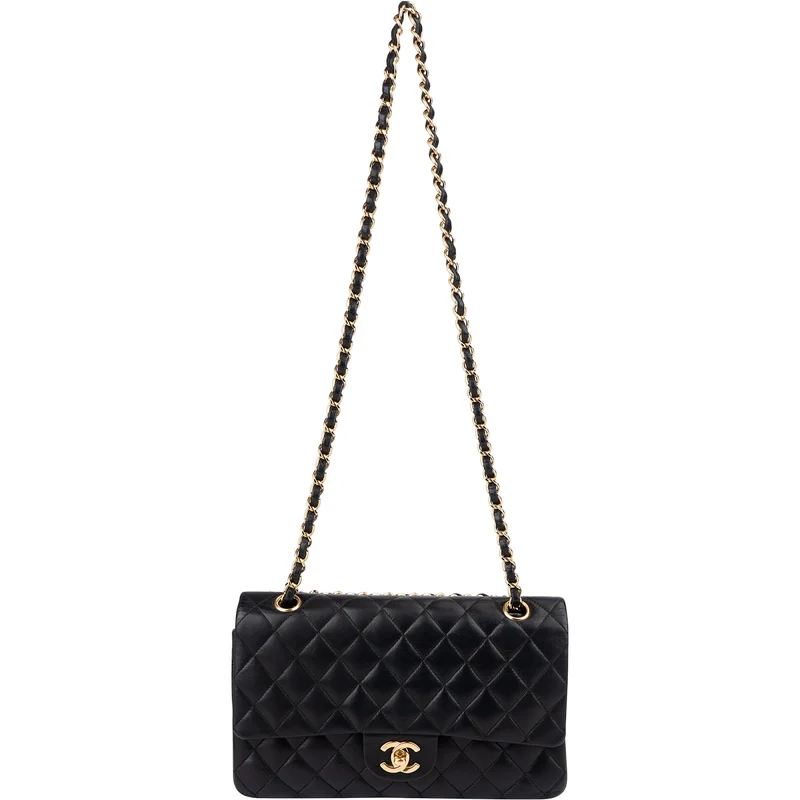 Chanel Quilted Lambskin CC Medium Double Flap Shoulder Bag