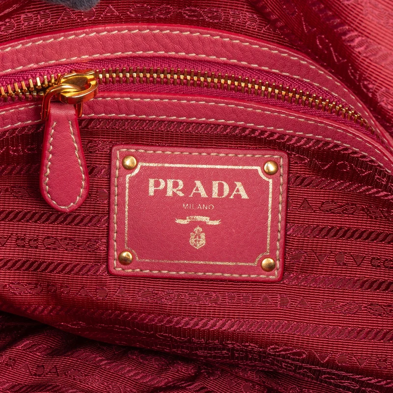 Prada Pink Vitello Daino Leather Hobo Shoulder Bag