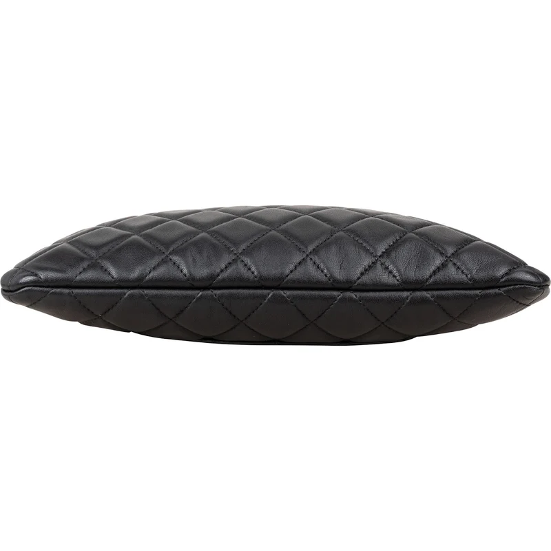 Chanel Black Quilted Lambskin CC Clutch