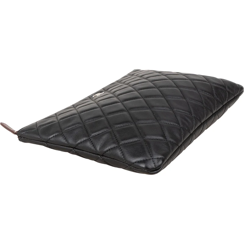 Chanel Black Quilted Lambskin CC Clutch