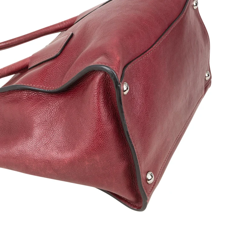 Prada Glace Calf Leather Twin Pocket Shopper Handbag