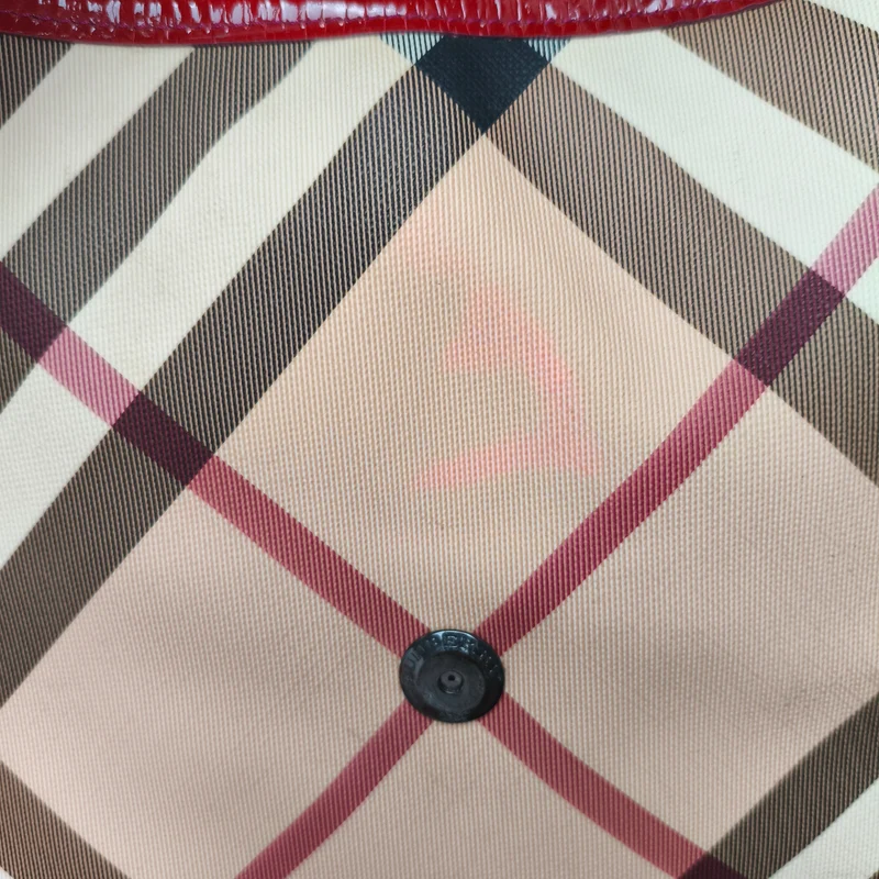 Burberry Nova-Check Monogram Patent Leather Brooke Hobo Shoulder Bag