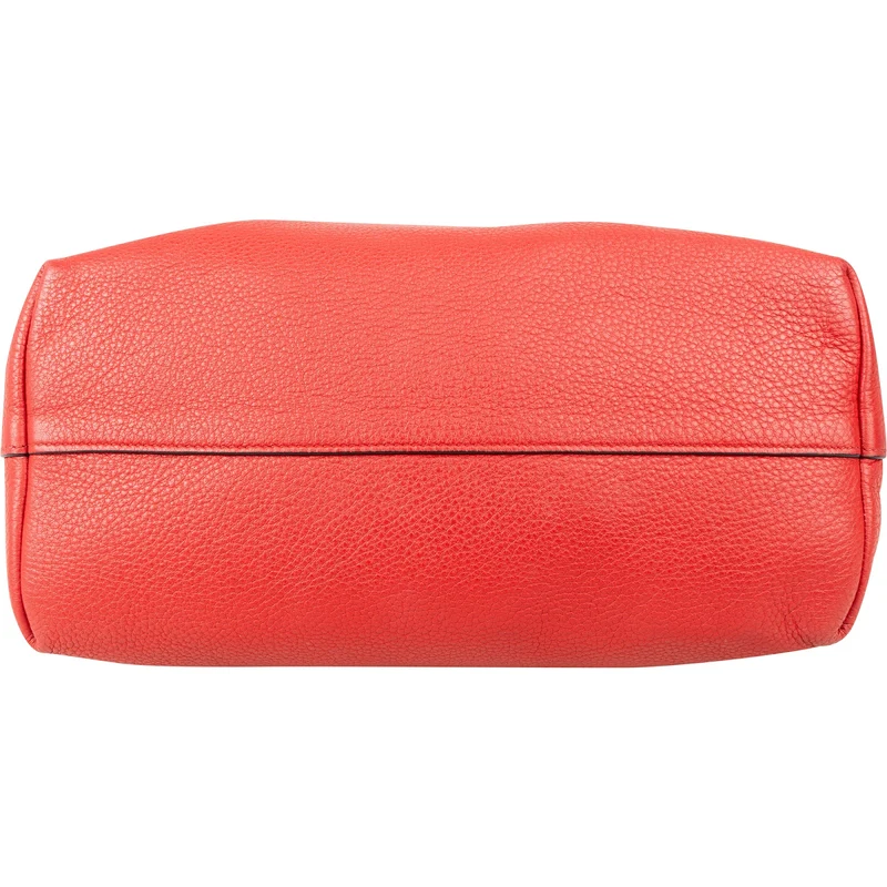 Prada Red Vitello Daino Leather Tote Handbag