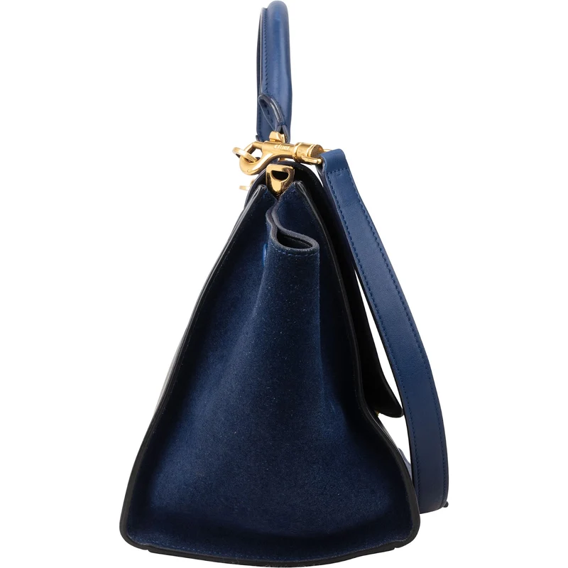 Céline Bicolor Suede Leather Trapeze Handbag