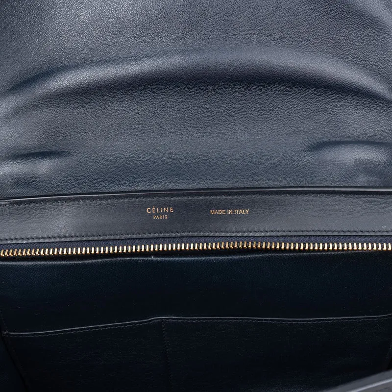 Céline Bicolor Suede Leather Trapeze Handbag
