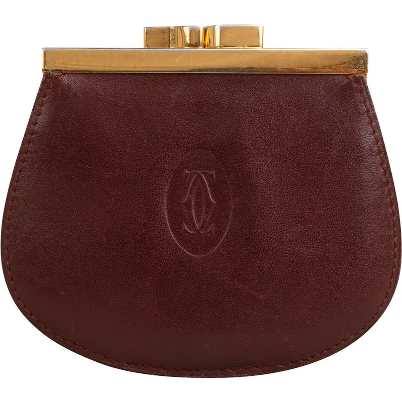 Cartier Bordeaux Leather Coin Wallet