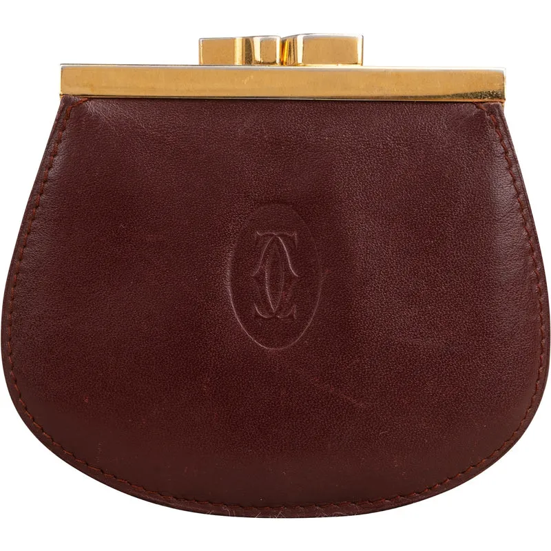 Cartier Bordeaux Leather Coin Wallet