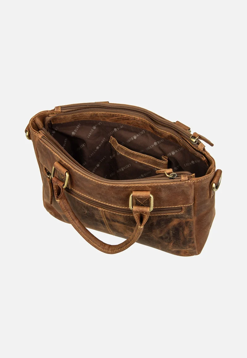 Vintage Umhängetasche 3Zips Sattelbraun - Tote Bag