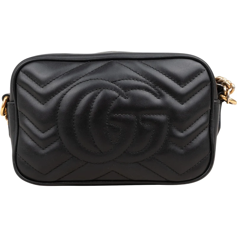 Gucci Matelassé Leather GG Marmont Mini Camera Crossbody Bag