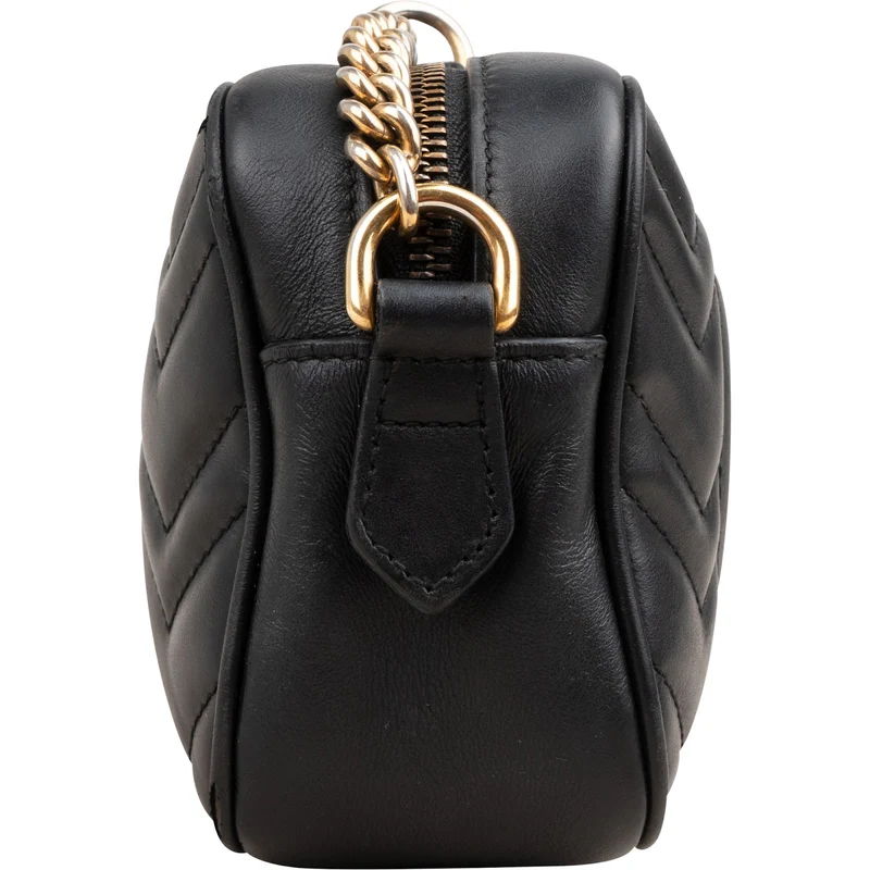 Gucci Matelassé Leather GG Marmont Mini Camera Crossbody Bag