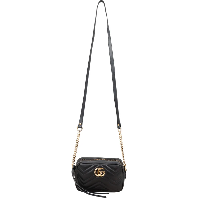 Gucci Matelassé Leather GG Marmont Mini Camera Crossbody Bag