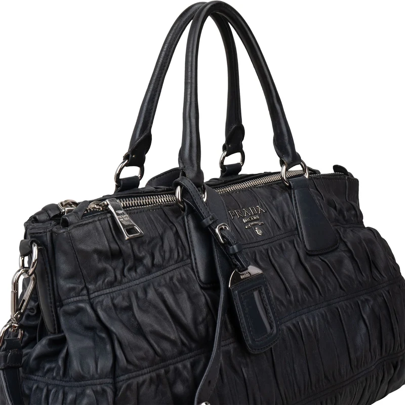 Prada Quiilted Nappa Leather Gaufre Satchel Handbag
