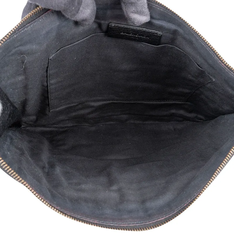 Balenciaga Balck Leather Classic Envelope Clutch