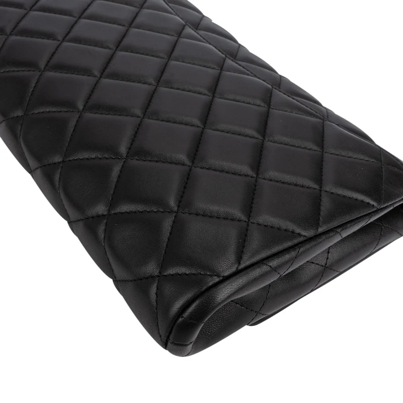 Chanel Quilted Lambskin Palladium Single Flap Shoulder Bag