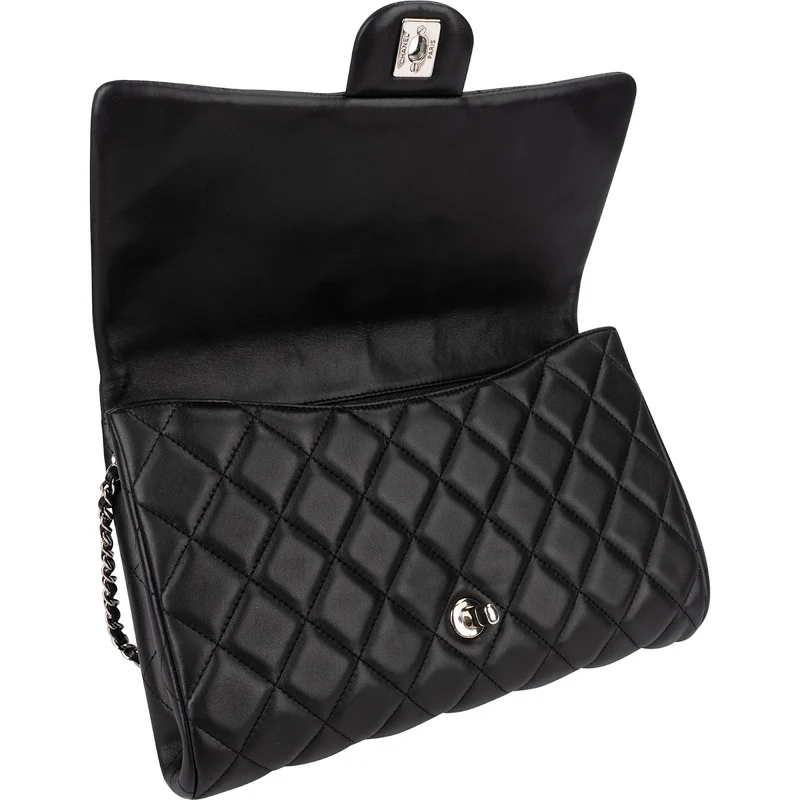Chanel Quilted Lambskin Palladium Single Flap Shoulder Bag